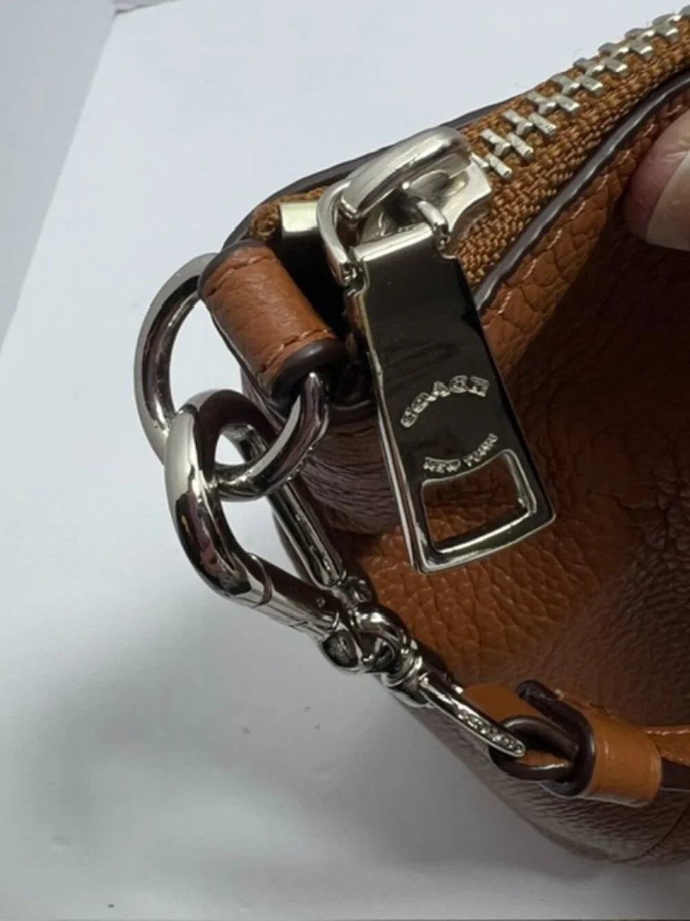 Coach Prairie Pebbled Leather Convertible Satchel in Saddle Colorway (34340) EUC
